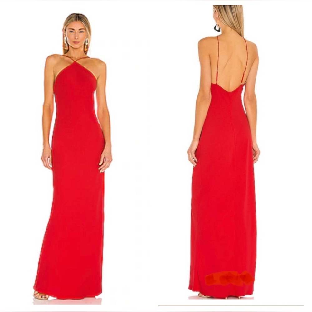 $238 Amanda Uprichard X REVOLVE Riesling Gown Lipstick Red Long Formal Dress S - Picture 1 of 11